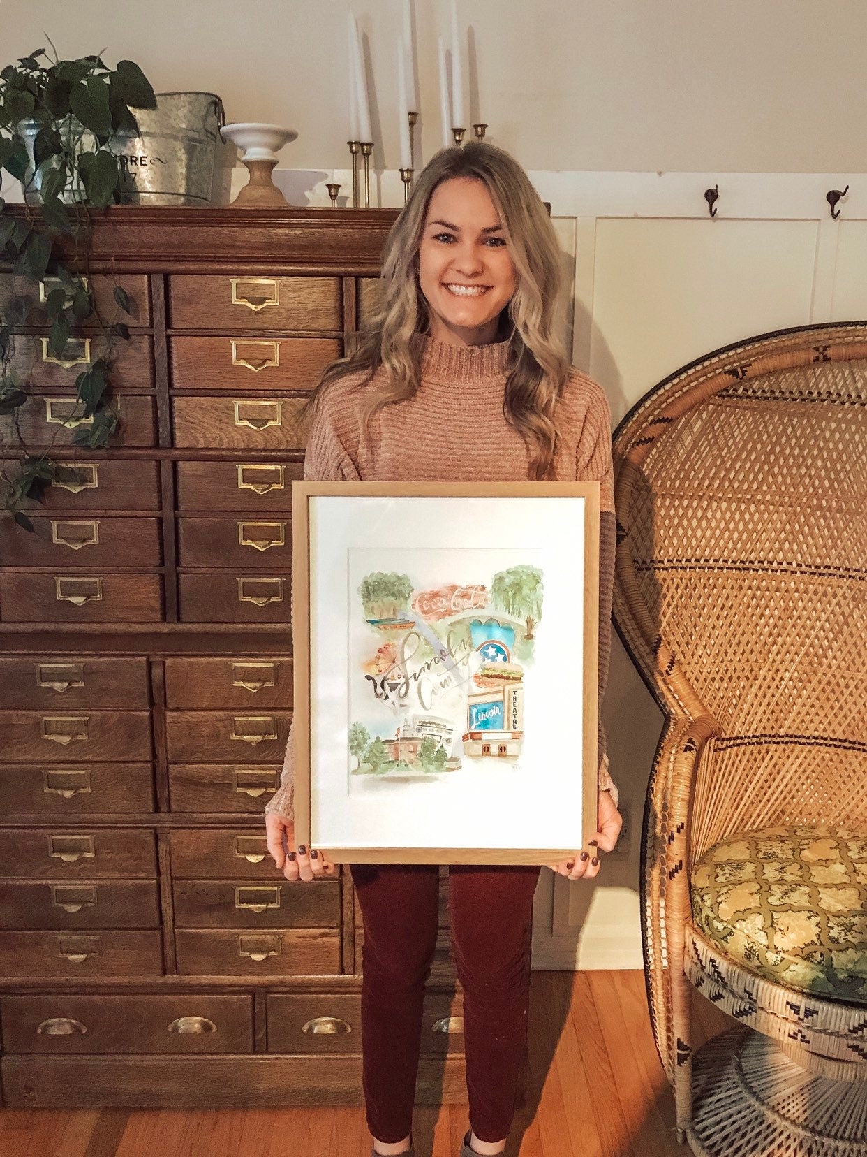 Lincoln County Watercolor Print